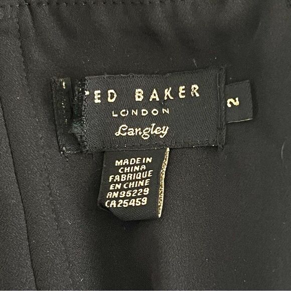 Ted Baker Womens Silk Chiffon Whimsigoth Cocktail Dress Size Small Formal Retro - Picture 7 of 9